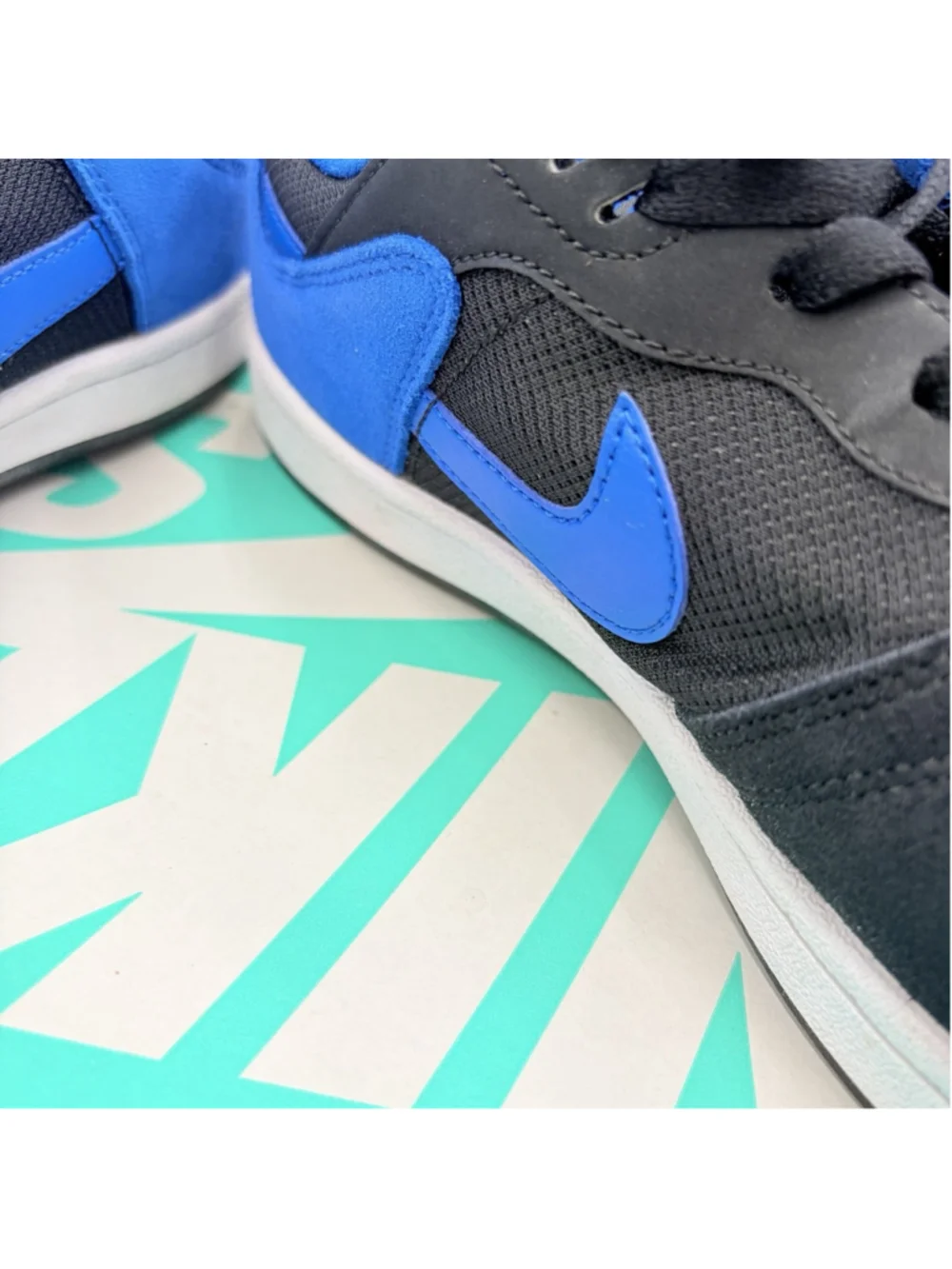 NIKE SB Alleyoop CJ0882-004 Men’s 10.5 Black Royal Blue Skate Shoes w/ Box